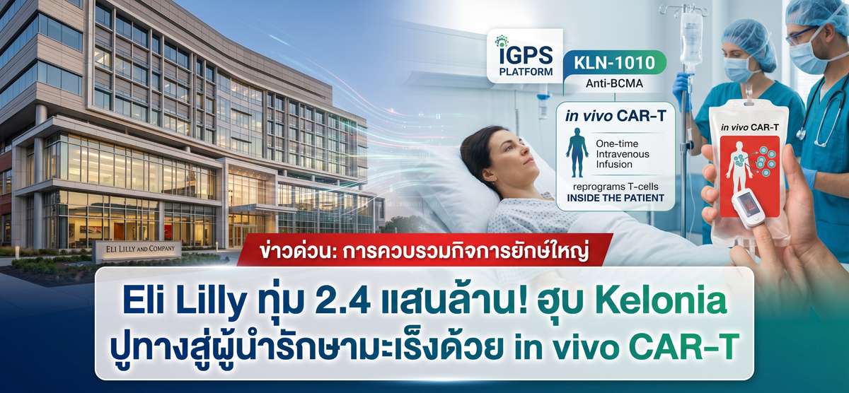 Eli Lilly ทุ่ม 2.4 แสนล้าน! ฮุบ Kelonia ยึดเบอร์ 1 รักษามะเร็ง