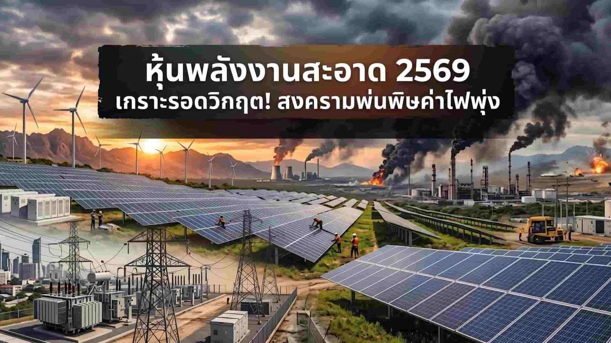 หุ้นพลังงานสะอาด 2569 เกราะรอดวิกฤต! สงครามพ่นพิษค่าไฟพุ่ง