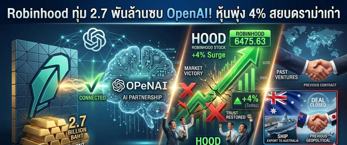 Robinhood ทุ่ม 2.7 พันล้านซบ OpenAI! หุ้นพุ่ง 4% สยบดราม่าเก่า