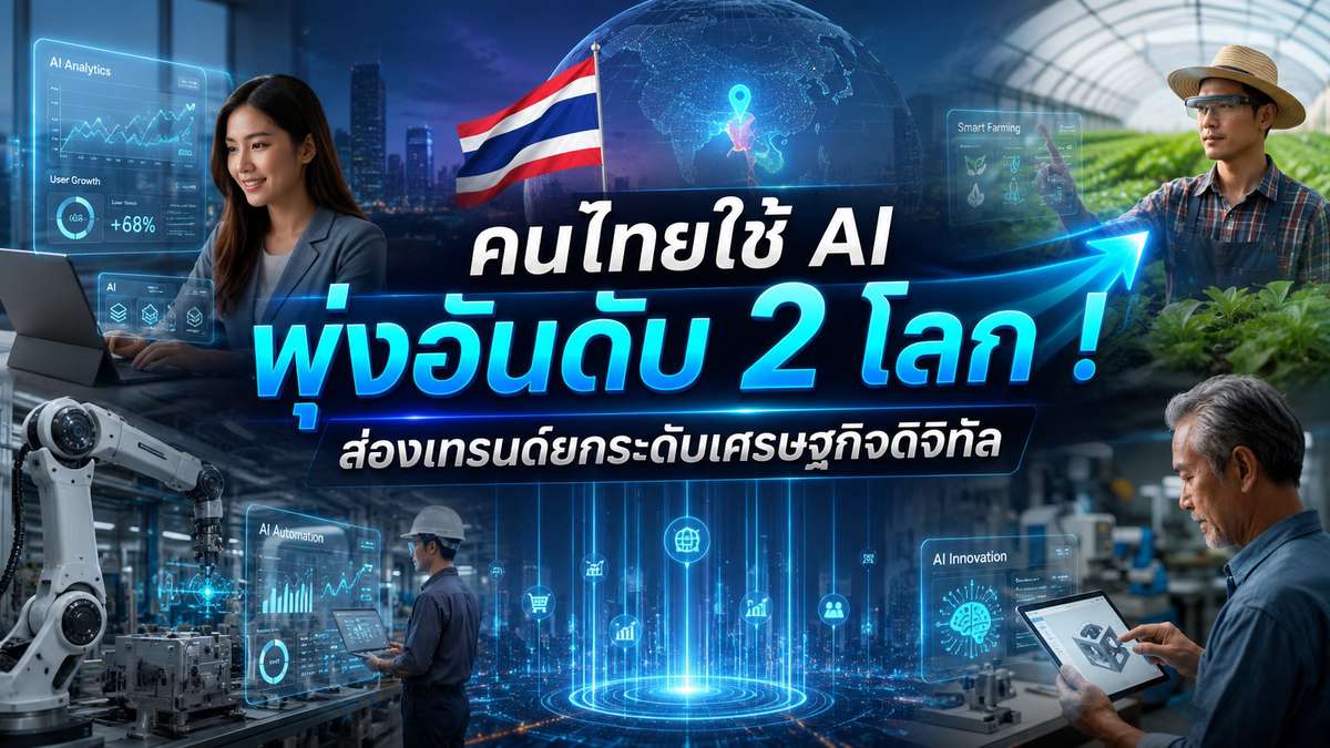 คนไทยใช้ AI พุ่งอันดับ 2 โลก ! ส่องเทรนด์ยกระดับเศรษฐกิจดิจิทัล