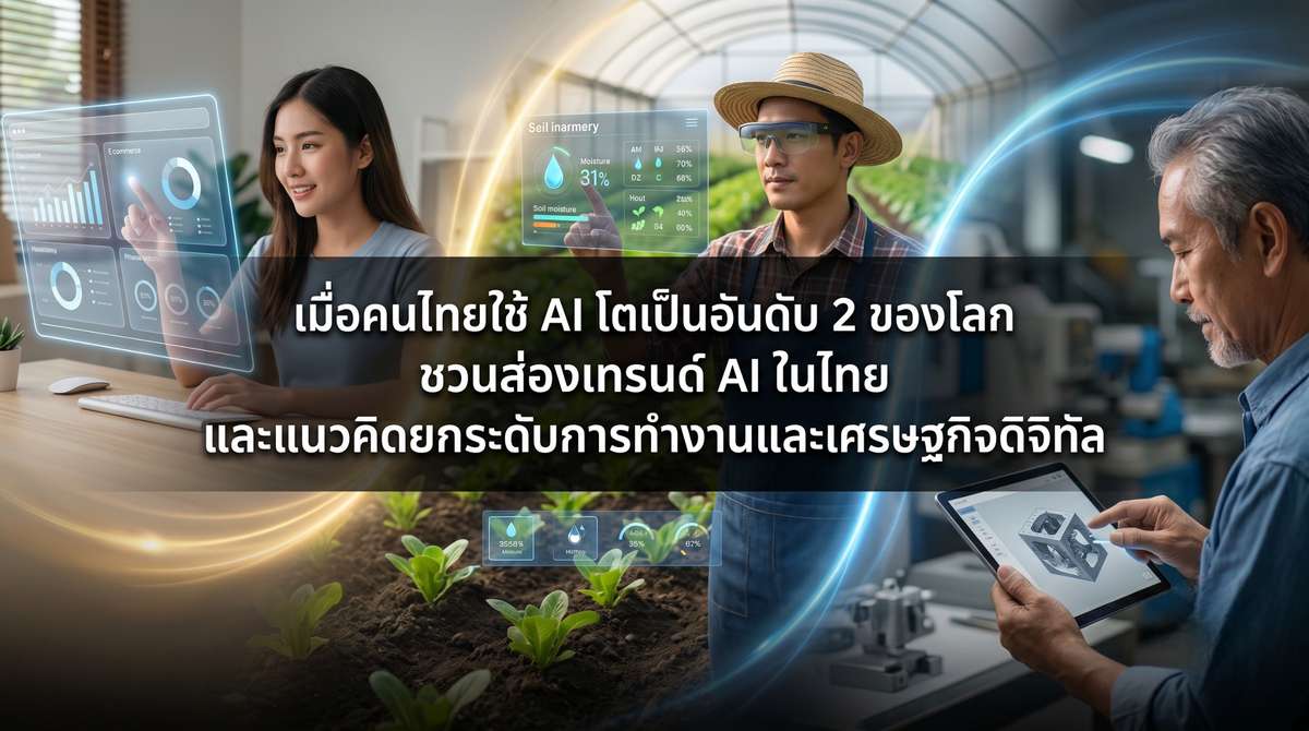 เมื่อคนไทยใช้ AI โตเป็นอันดับ 2 ของโลก : ชวนส่องเทรนด์ AI ในไทยและแนวคิดยกระดับการทำงานและเศรษฐกิจดิจิทัล