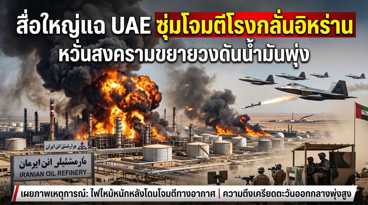 สื่อใหญ่แฉ UAE ซุ่มโจมตีโรงกลั่นอิหร่าน หวั่นสงครามขยายวงดันน้ำมันพุ่ง