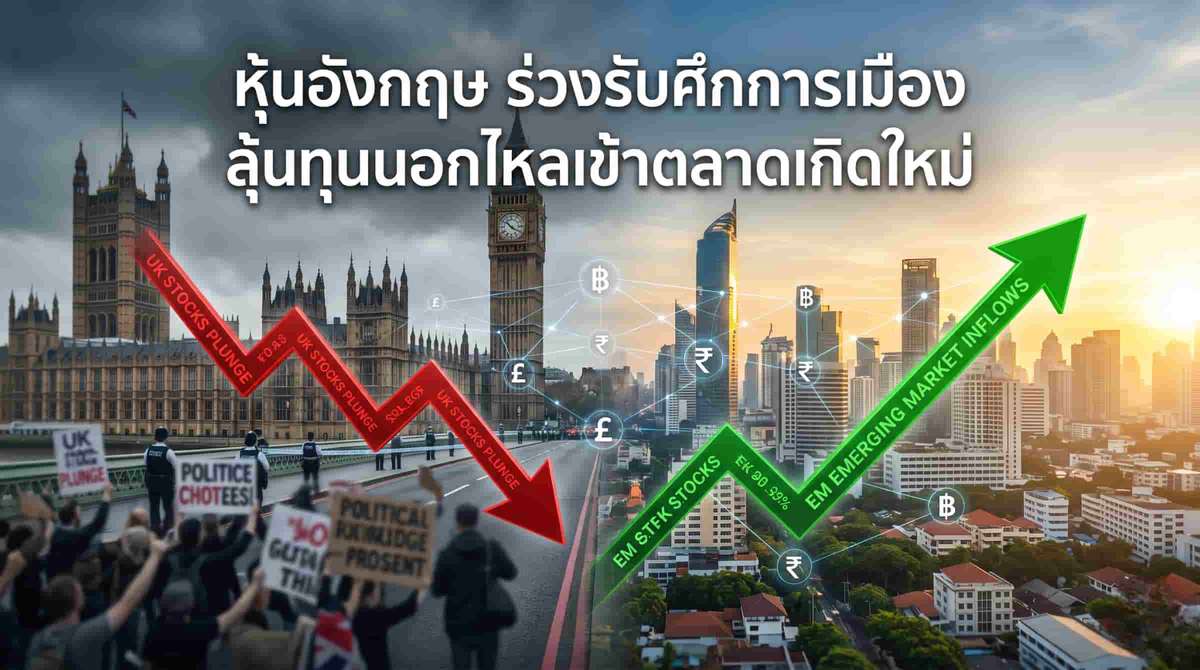 หุ้นอังกฤษ ร่วงรับศึกการเมือง ลุ้นทุนนอกไหลเข้าตลาดเกิดใหม่