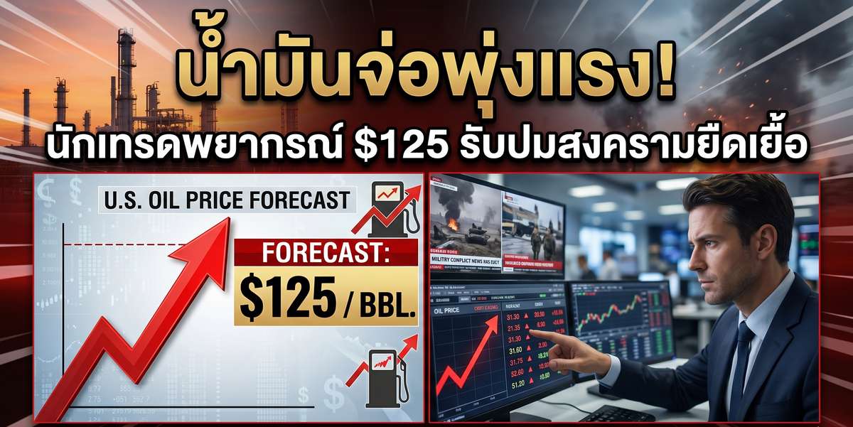 น้ำมันจ่อพุ่งแรง! นักเทรดพยากรณ์ U.S. Oil Price Forecast $125 รับปมสงครามยืดเยื้อ