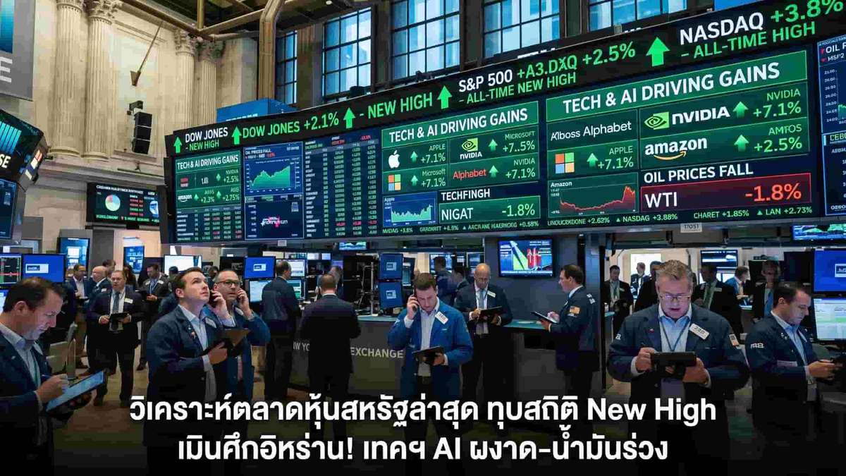 วิเคราะห์ตลาดหุ้นสหรัฐล่าสุด ทุบสถิติ New High เมินศึกอิหร่าน! เทคฯ AI ผงาด-น้ำมันร่วง