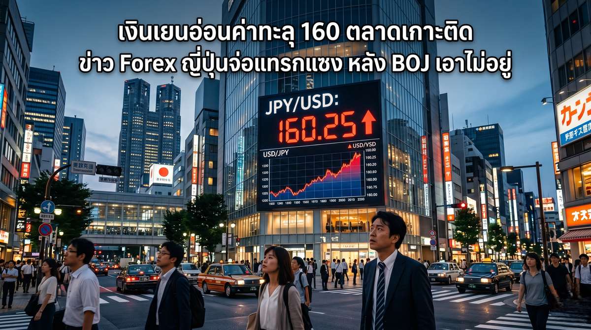 เงินเยนอ่อนค่าทะลุ 160 ตลาดเกาะติด ข่าว Forex ญี่ปุ่นจ่อแทรกแซง หลัง BOJ เอาไม่อยู่